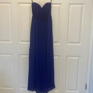 Royal Blue, Strapless, Floor Length Dress